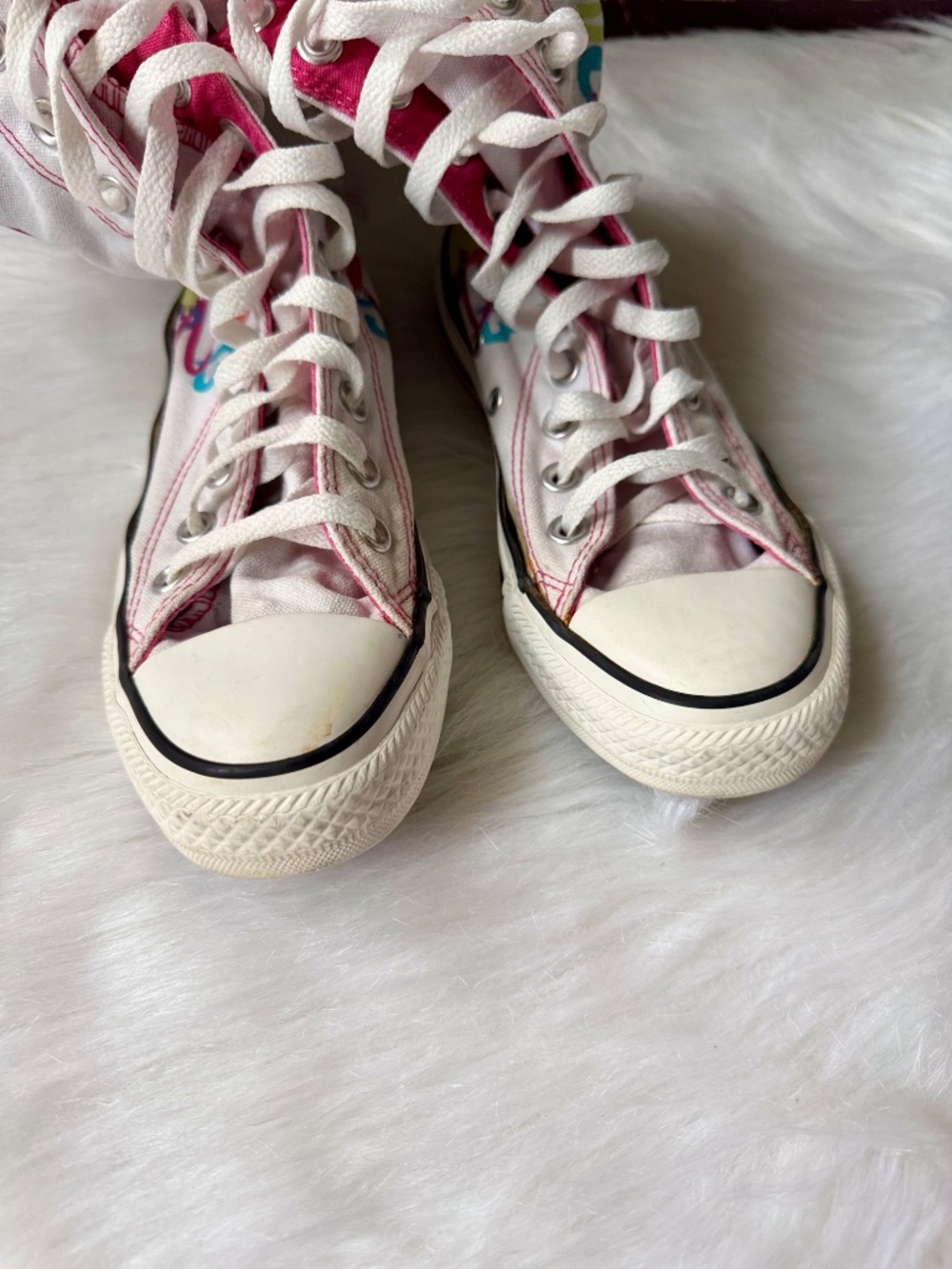 Converse All Star Chuck taylor White Floral Knee High Lace Shoes Women's Sz 5 - Picture 12 of 16